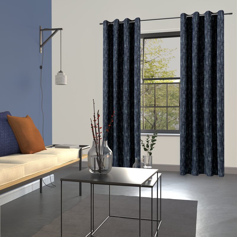 Rideau EDVIN coloris bleu 135 x 240 cm