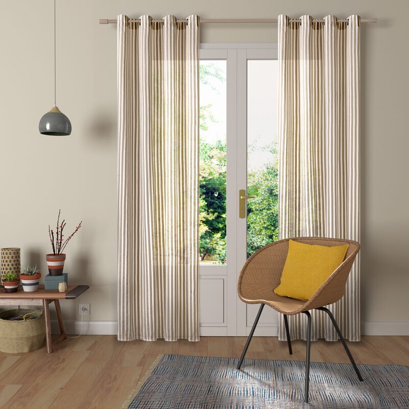 Voilage ARCACHON coloris beige 145 x 280 cm