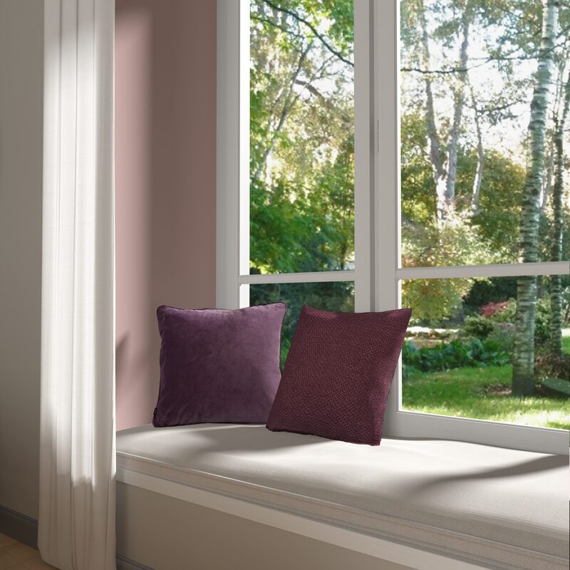 Coussin MAEVA coloris mauve 45 x 45 cm