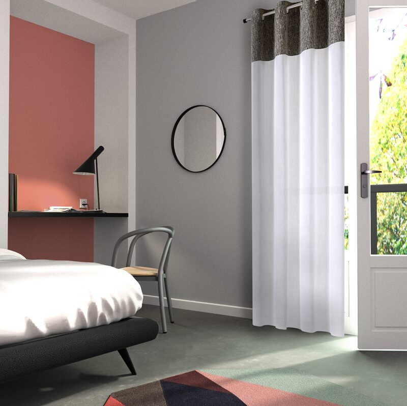 Voilage COCOON coloris gris anthracite 135 x 240 cm