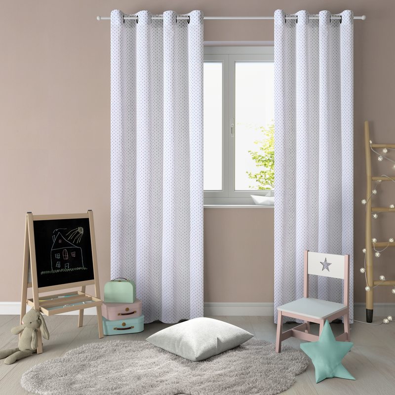 Voilage MILLE POIS coloris vert 150 x 240 cm