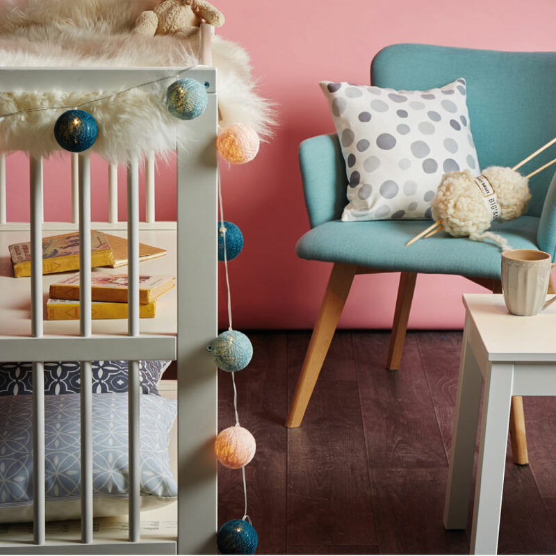 Guirlande lumineuse boule KIMY coloris bleu canard