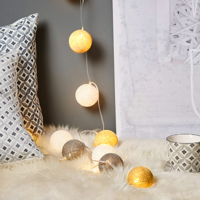 Guirlande lumineuse boule KIMY coloris jaune
