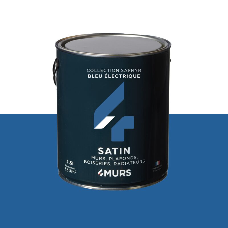 Peinture Multi-supports SAPHYR Alkyde bleu électrique Satiné 2,5 L