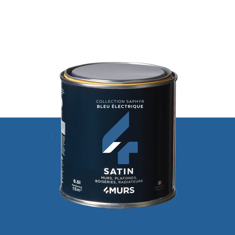 Peinture Finition SAPHYR Alkyde bleu électrique Satiné 0,5 L