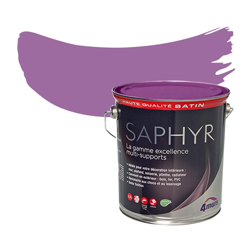 Peinture Multi-supports SAPHYR Alkyde prunelle Satiné 2,5 L
