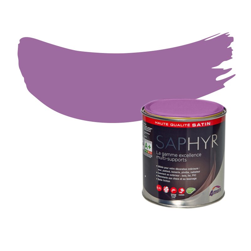 Peinture Finition SAPHYR Alkyde prunelle Satiné 0,5 L