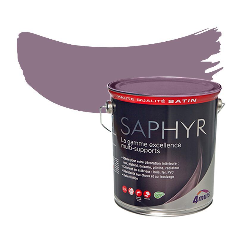 Peinture Multi-supports SAPHYR Alkyde cardinal Satiné 2,5 L