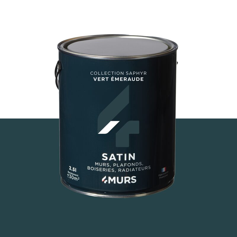Peinture Multi-supports SAPHYR Alkyde vert émeraude Satiné 2,5 L