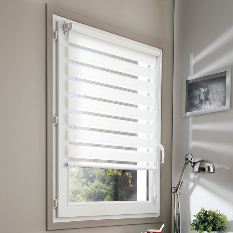 Store jour/nuit EASY ROLL JALOUSY coloris blanc 42 x 190 cm