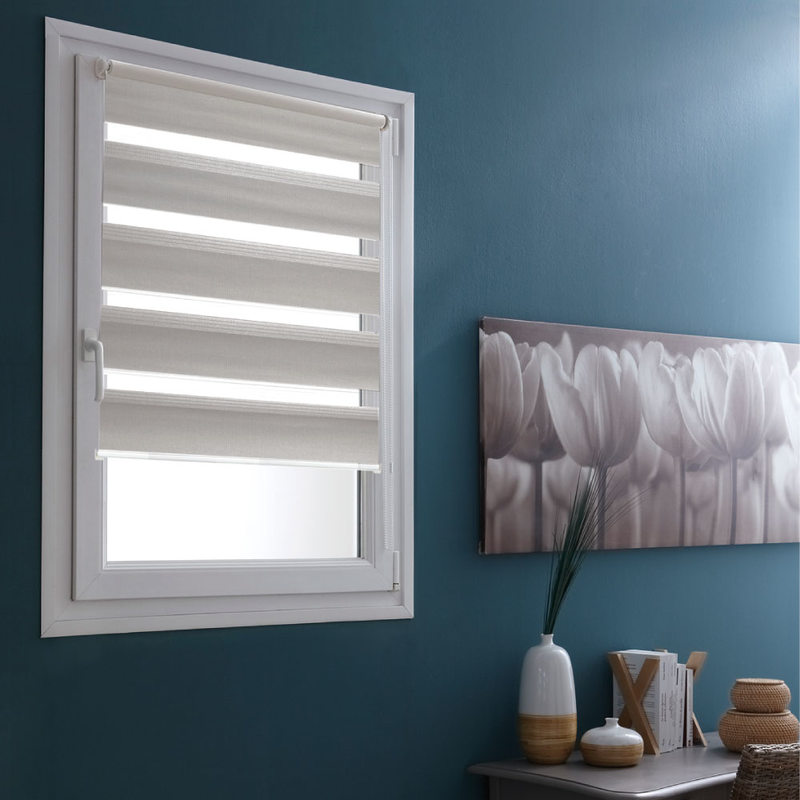 Store jour/nuit EASY ROLL JALOUSY coloris Gris clair 42 x 190 cm