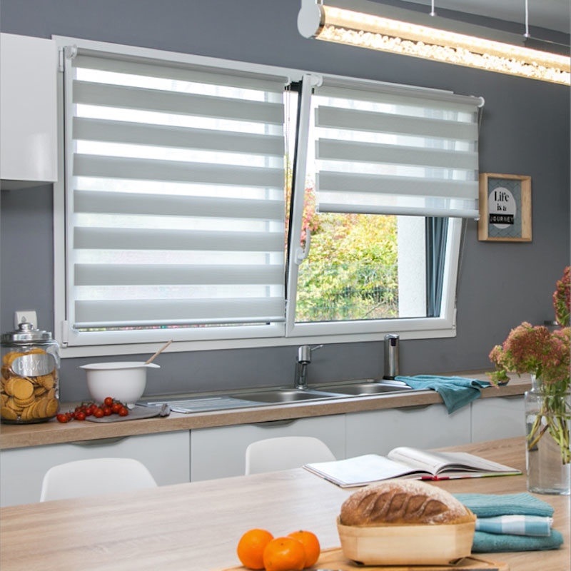 Store jour/nuit EASY ROLL JALOUSY coloris Gris clair 52 x 190 cm