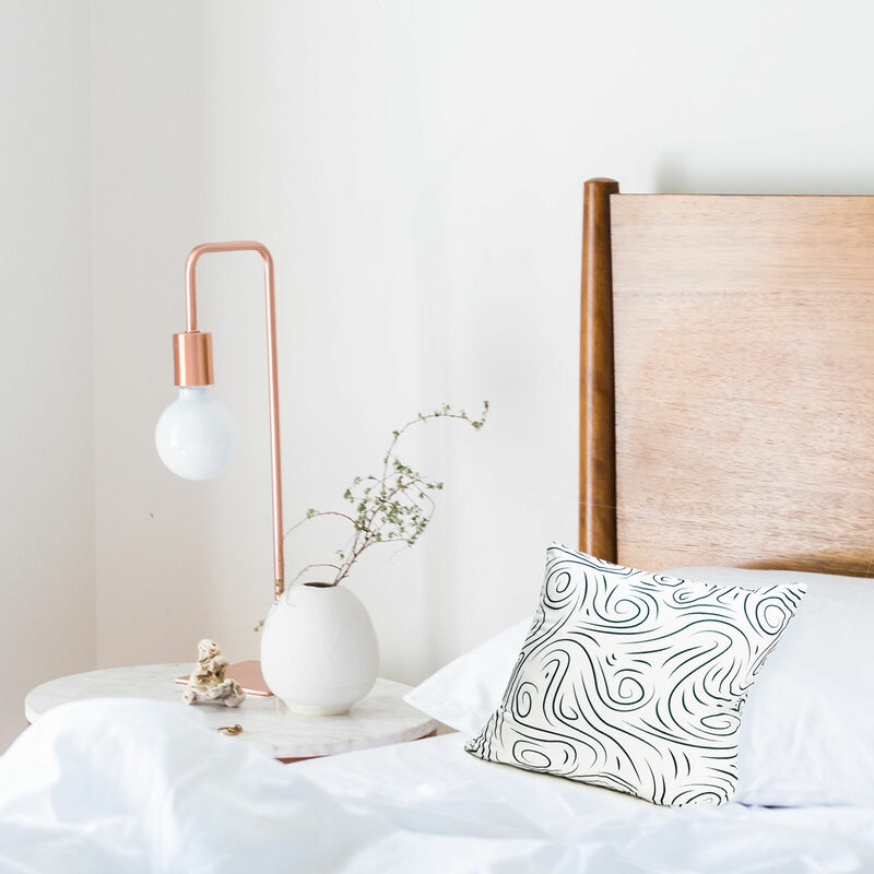 Coussin WOOD coloris blanc 45 x 45 cm