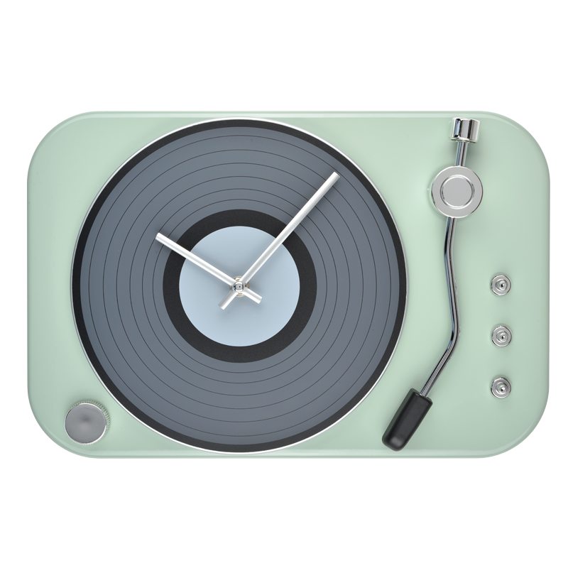 Horloge TOURNE DISQUE coloris vert menthe