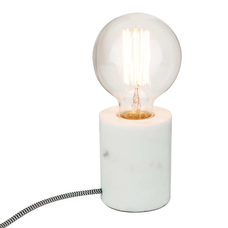 Lampe tube MARBRE coloris blanc 35 x 15 cm
