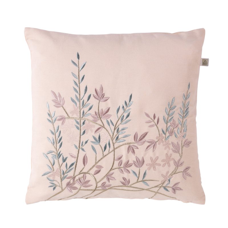 Coussin STUVIA coloris rose pastel 45 x 45 cm