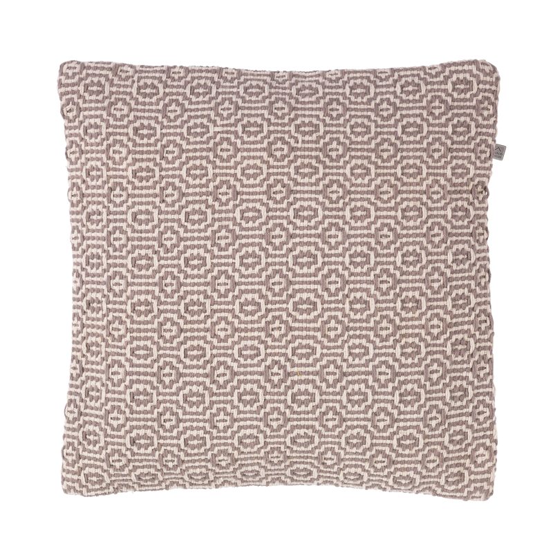 Coussin JUSTINA coloris taupe 45 x 45 cm