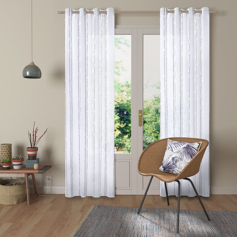 Voilage RAINBOW coloris blanc 140 x 260 cm