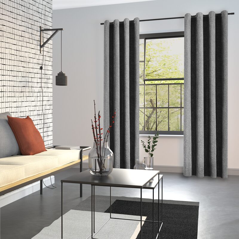 Rideau KEANU coloris gris moyen 140 x 260 cm