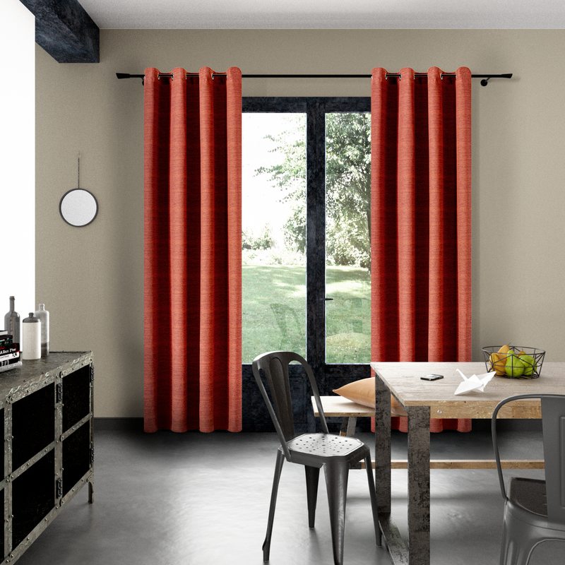 Rideau UNO coloris rouge orangé 135 x 260 cm