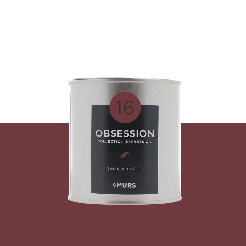 Peinture Finition EXPRESSION Acrylique rouge obsession Satiné 0,5 L