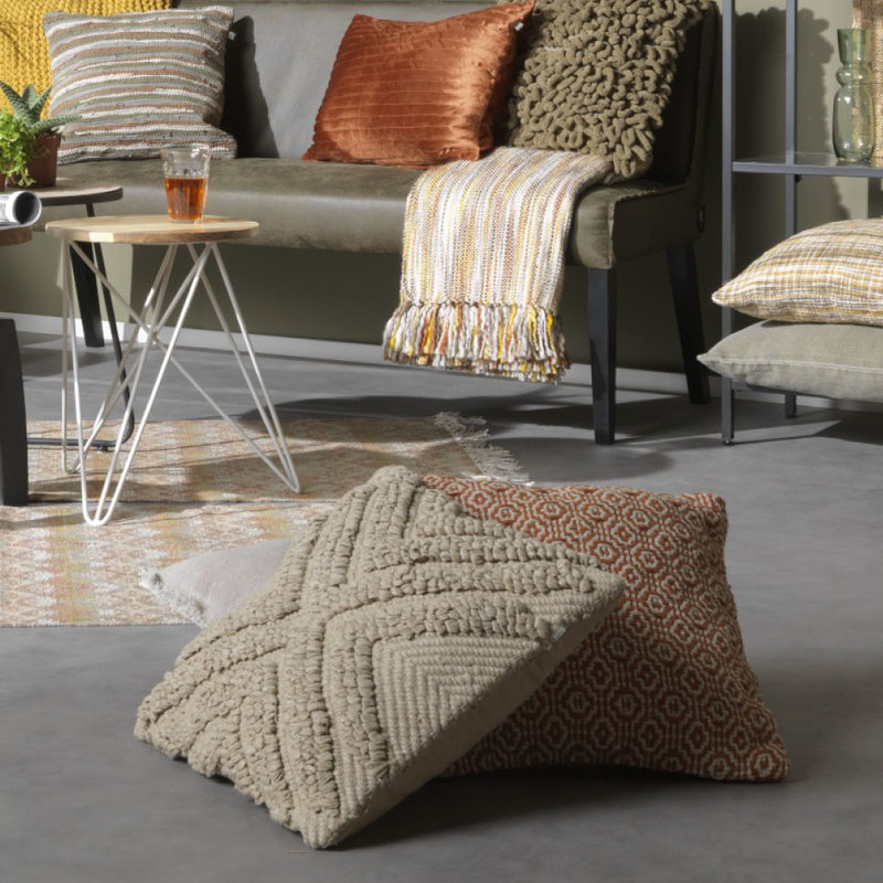 Coussin RIKKA coloris sable 45 x 45 cm
