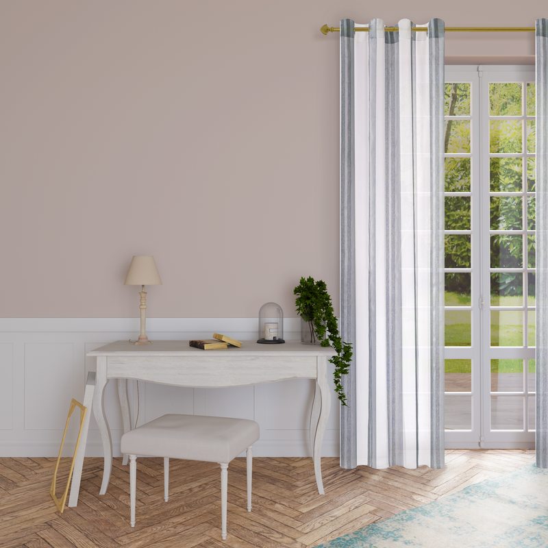 Voilage GALON coloris gris perle 140 x 260 cm