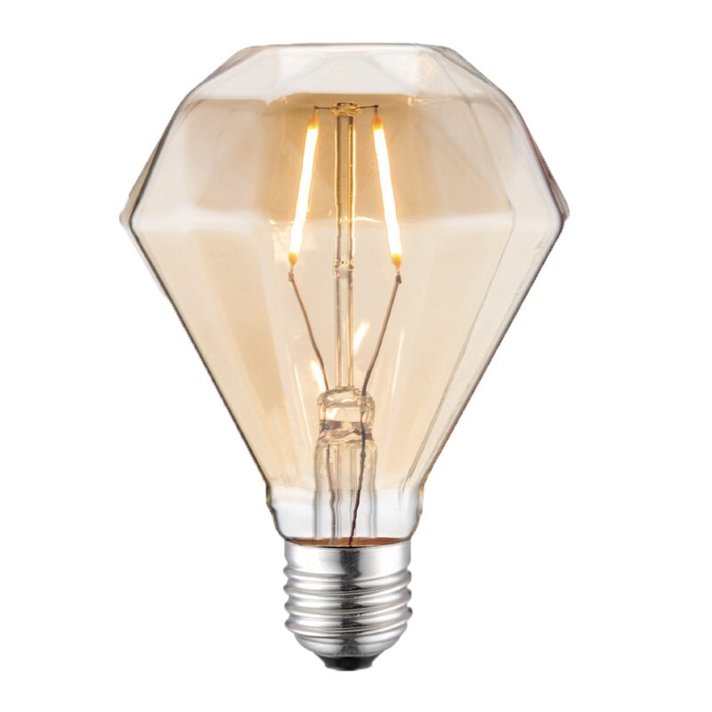 Ampoule DIAMOND LED E27 15W h 13,5 cm d 9,5 cm coloris jaune 13,5 x 9,5 cm