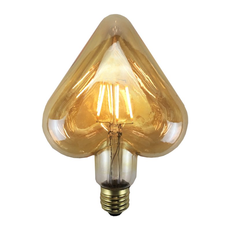 Ampoule CŒUR LED 38W E27 coloris jaune 11,5 x 6,5 cm