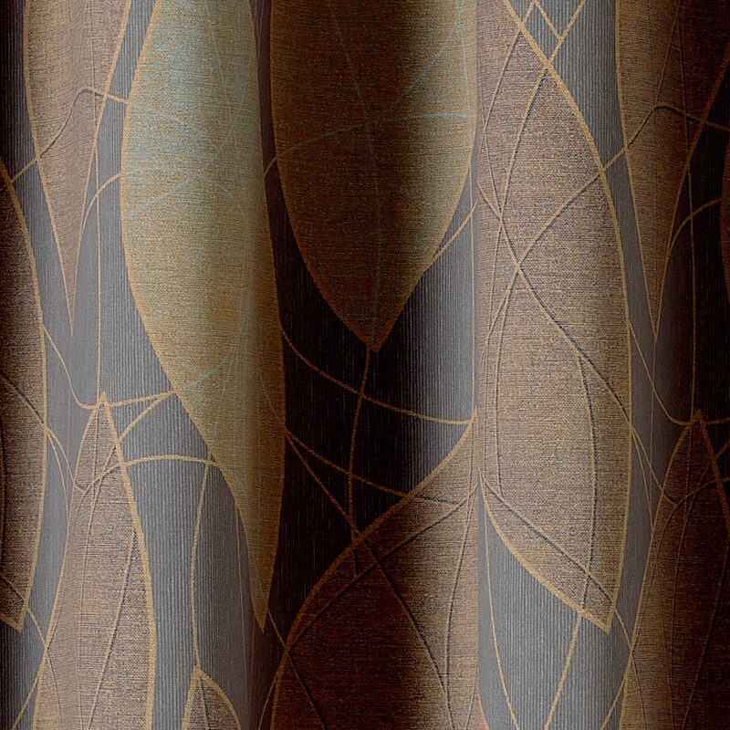 Tissu FEUILLE D'OR coloris moka