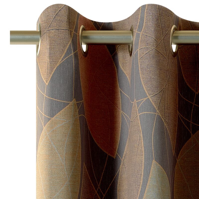 Tissu FEUILLE D'OR coloris moka