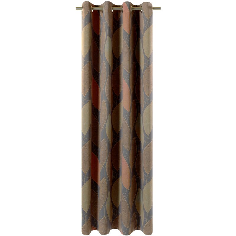 Tissu FEUILLE D'OR coloris moka