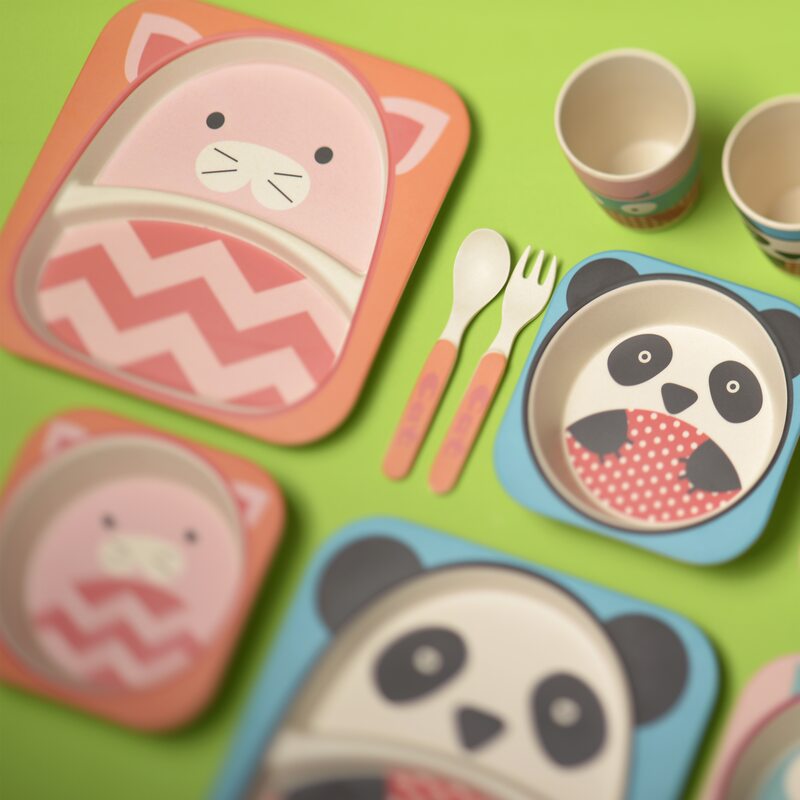 Set repas COFFRET BAMBOU CHAT coloris multicolore