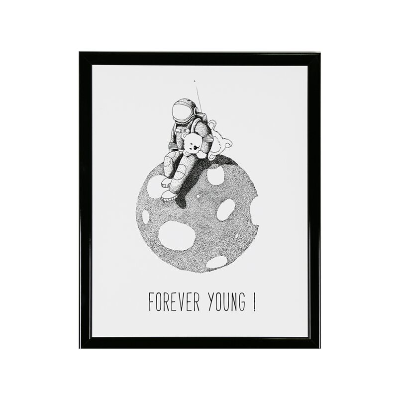 Image encadrée COSMONAUTE  FOREVER YOUNG 24 x 30 cm