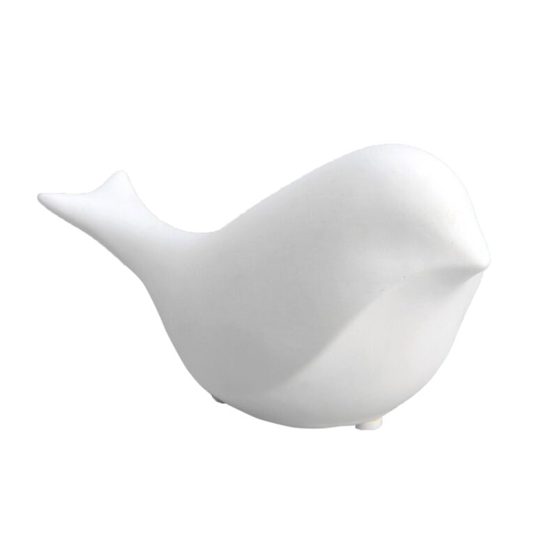 Objet lumineux MOINEAU coloris blanc 8 x 9,5 cm