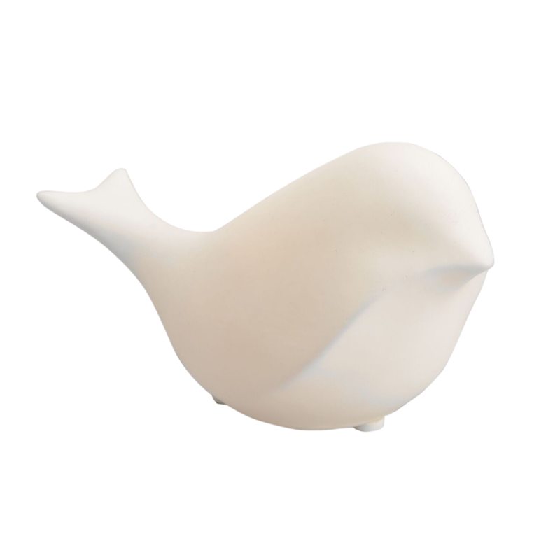 Objet lumineux MOINEAU coloris blanc 8 x 9,5 cm