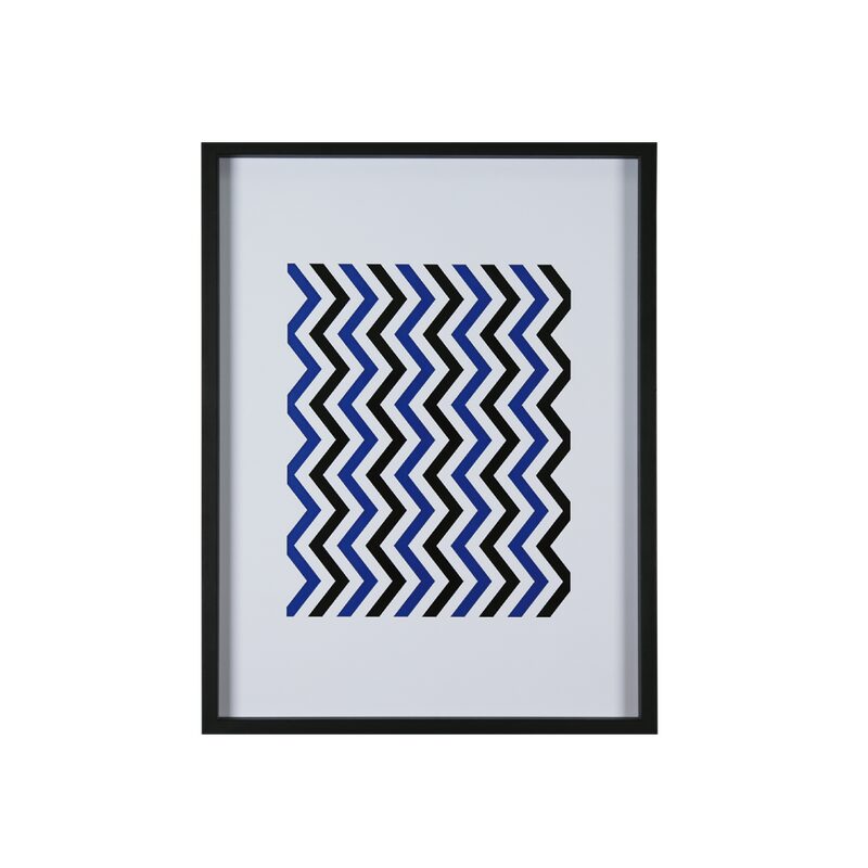 Image encadrée BLUE ZIGZAG 30 x 40 cm