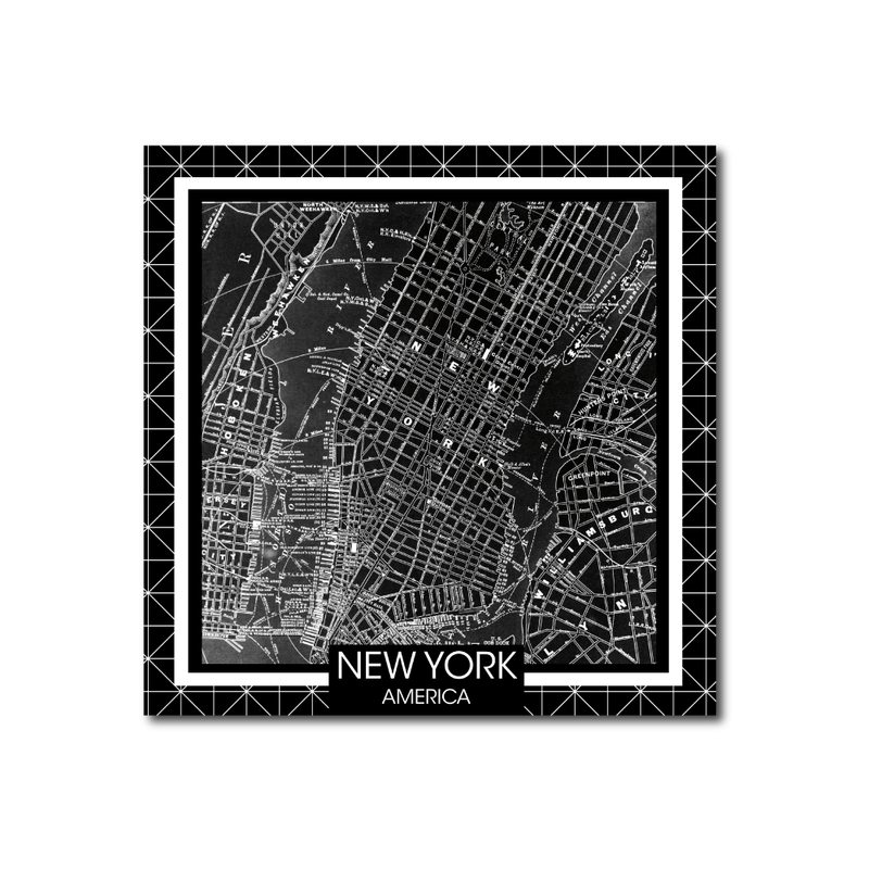 Toile imprimée NEW YORK MAP 50 x 50 cm