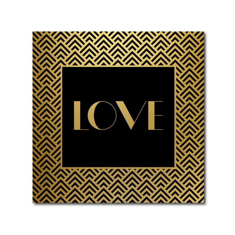 Toile imprimée LOVE GOLD 60 x 60 cm