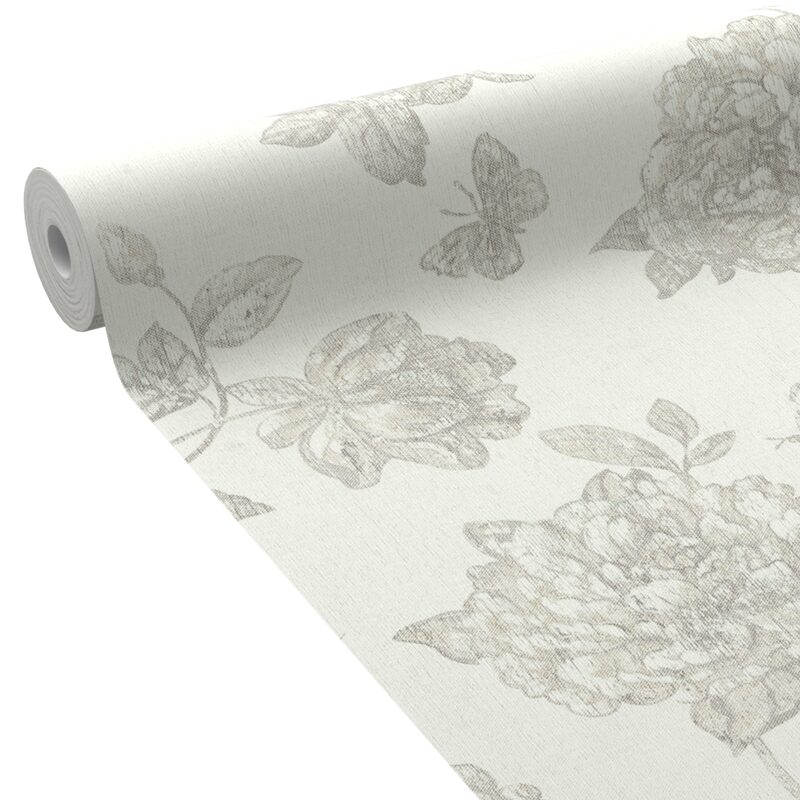 Papier peint intissé FLORY coloris écru