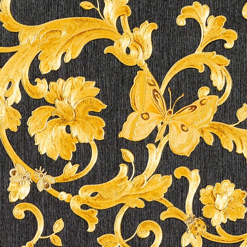 Papier peint intissé VERSACE FARFALLE coloris noir