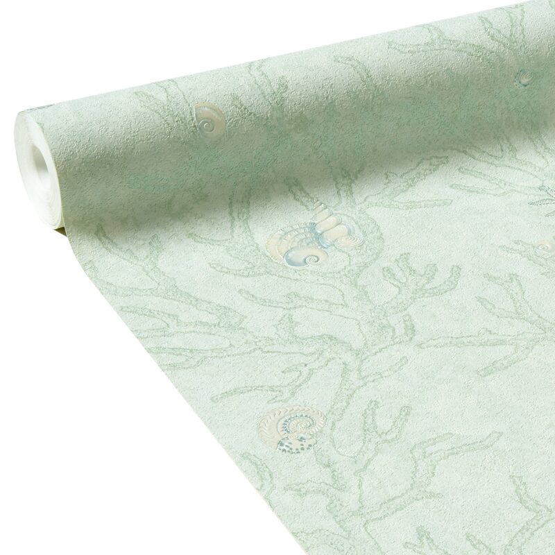 Papier peint intissé VERSACE CORALLO coloris vert pastel