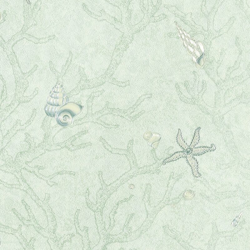 Papier peint intissé VERSACE CORALLO coloris vert pastel
