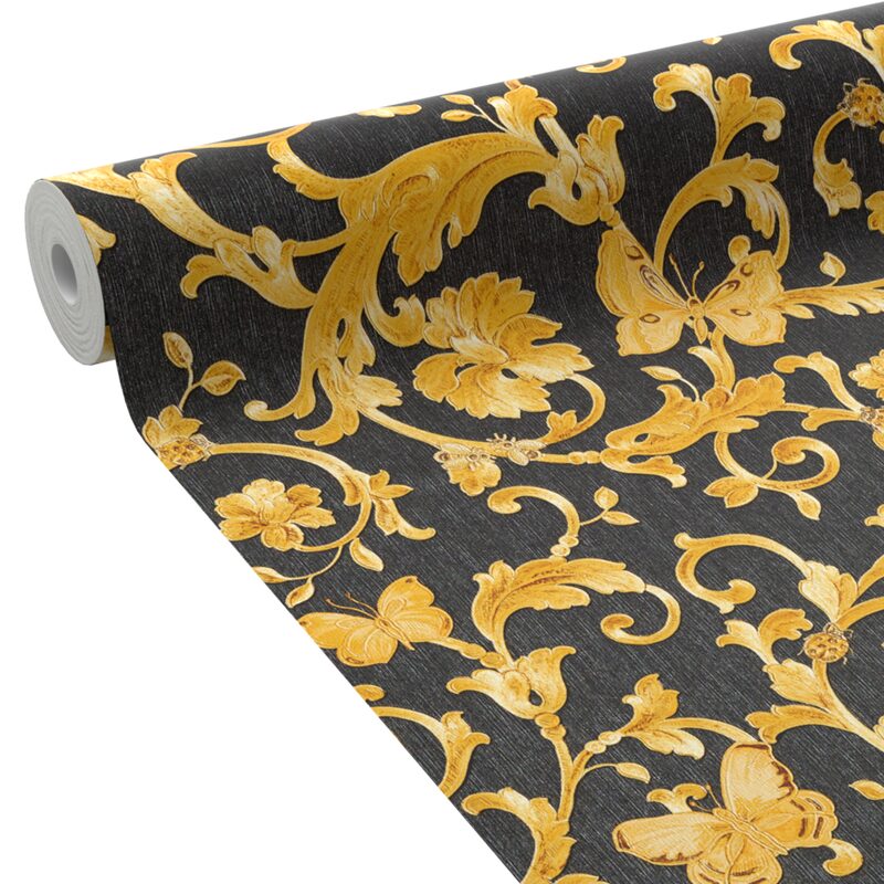 Papier peint intissé VERSACE FARFALLE coloris noir