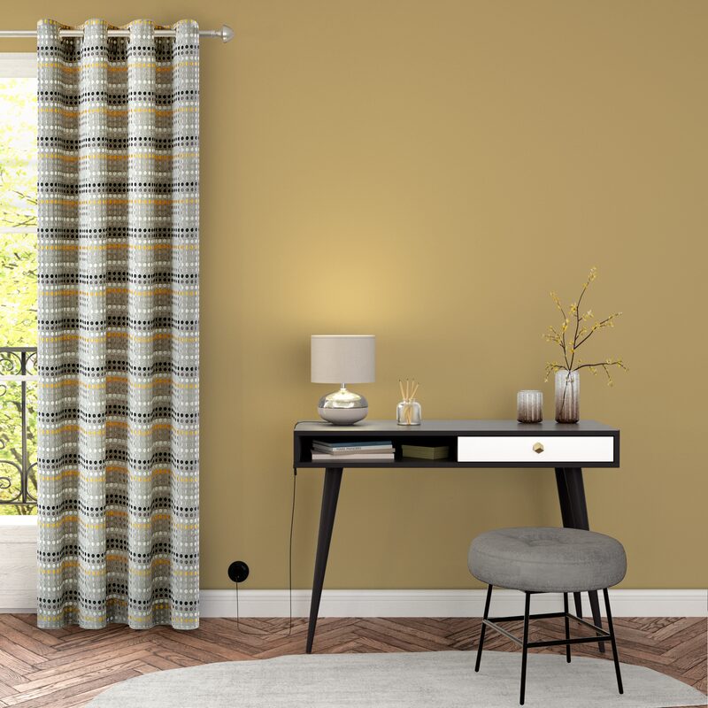 Tissu BABY MOON coloris gris jaune