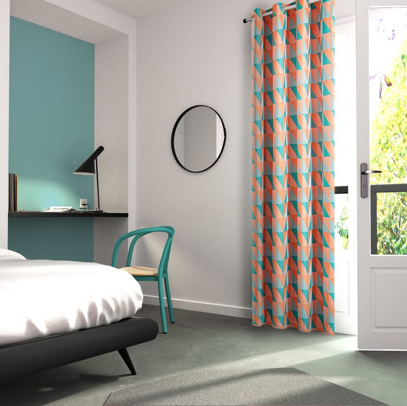 Tissu TANGRAM coloris orange
