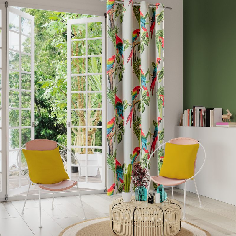 Tissu PERROQUET coloris multicolore