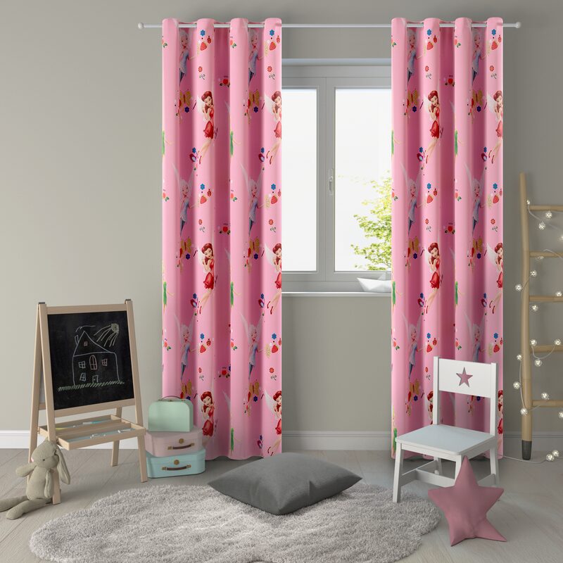 Tissu FEE CLOCHETTE coloris rose