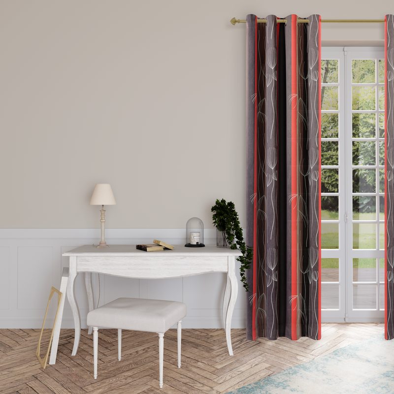 Tissu NEPAL coloris poivre