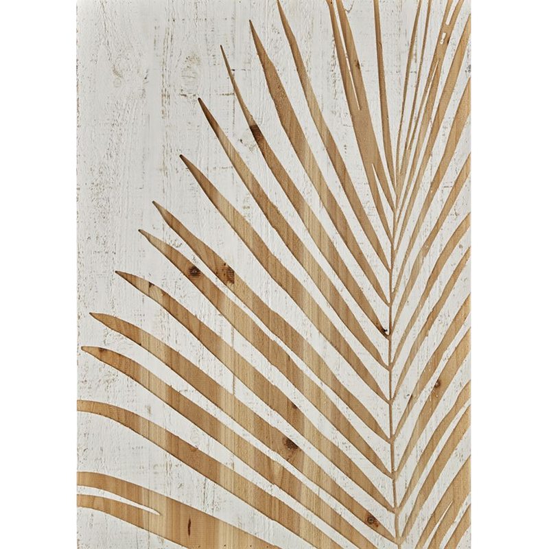 Déco murale en bois sculpté AQUA LEAF coloris bois clair